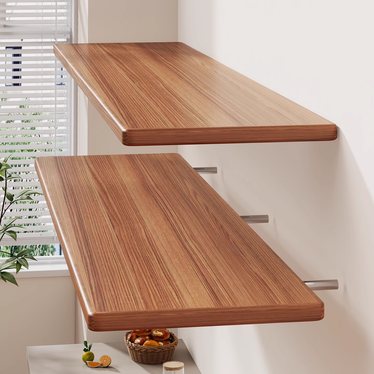 Wall-Mounted Shelf for Living Room, Home Use, Solid Wood Partition, Wall-Mounted Shelf, Bookshelf Display Rack