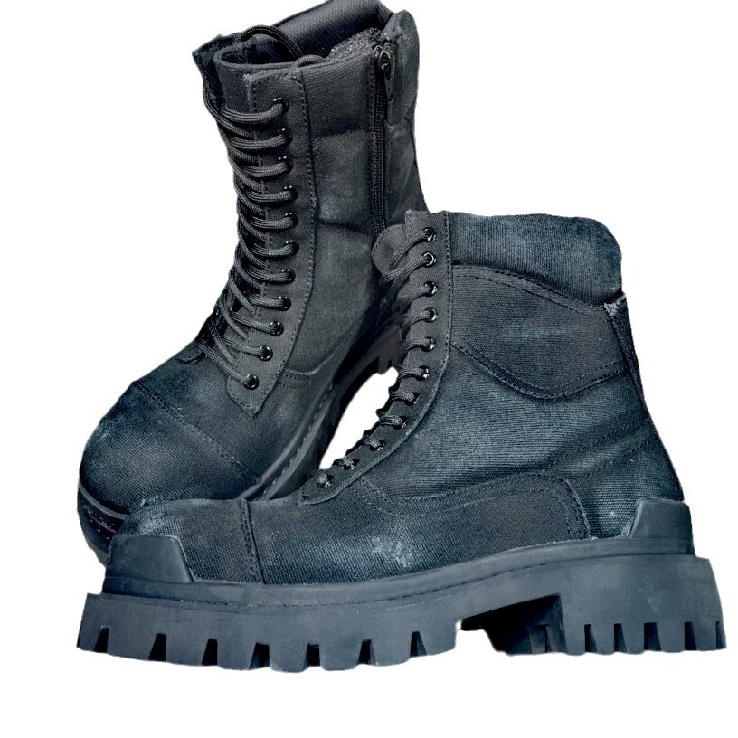 Mid-length Martens Leather Demi‑Season Boots, Cowhide, Chunky Lug Sole