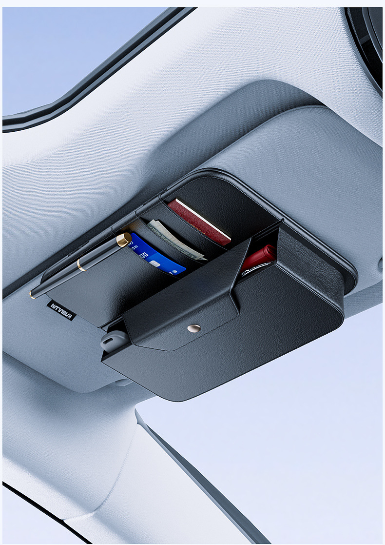 Car Sun Visor Storage Multifunctional Organizer Car Glasses Holder Card Driver's License Clip Main and Passenger Storage