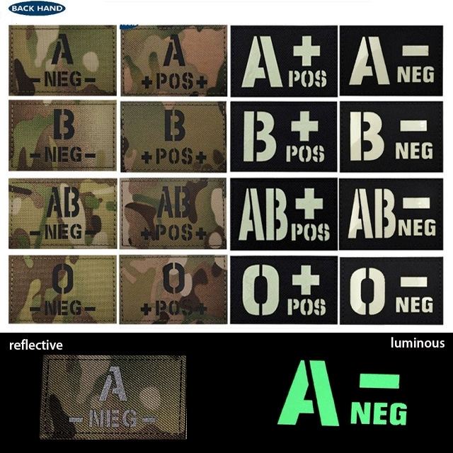 Haike Multicam CP Камуфляжный светоотражающий значок с крючком и петлей A B O группа крови ИК идентификация глава ночной боевой дух