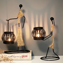 欧式个性创意 烛台 现代铁人烛台 铁艺工艺品摆件 婚庆家装烛台