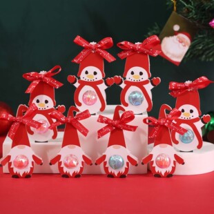 Christmas Snowman dwarf shape lollipop decorative card candy box cute cartoon creative candy paper card box