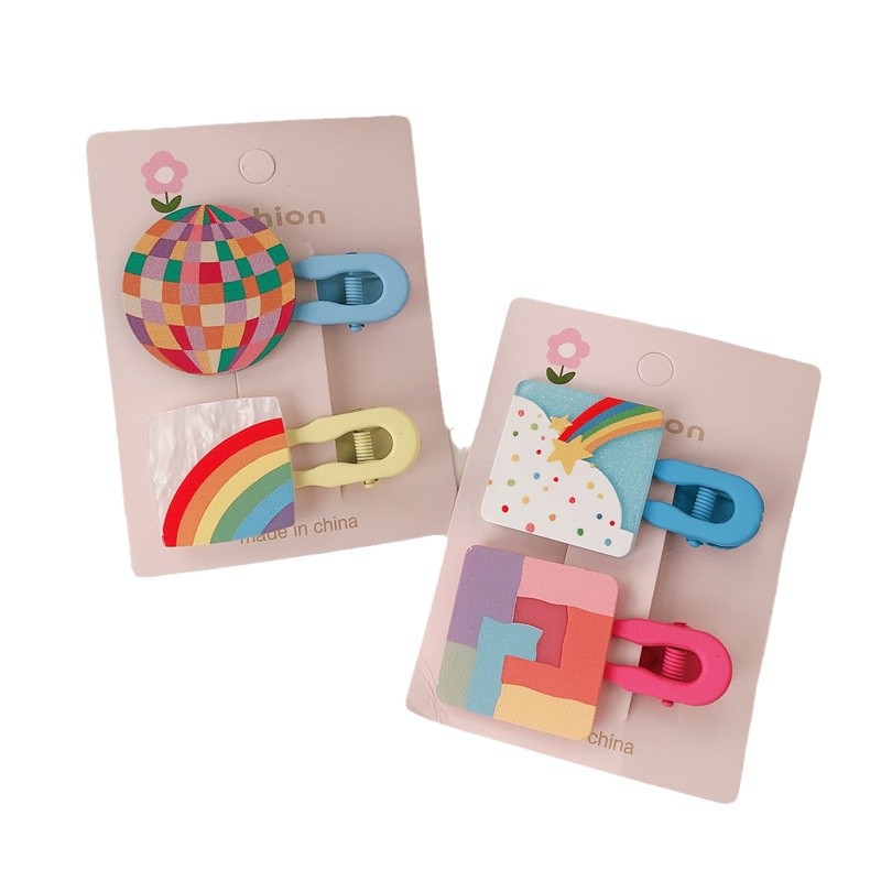 Cream Candy coreano para niños impresión de color flor gran patrón de patrón de boca de pato para niñas padres e hijos pintados en pulverización de colores