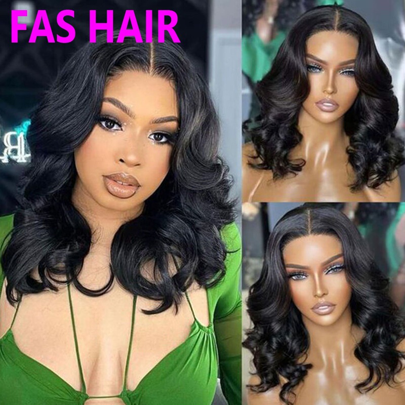 Human Hair Non-Adhesive Head Cover Glueless Body Wave BOB Wig Amazon Wig