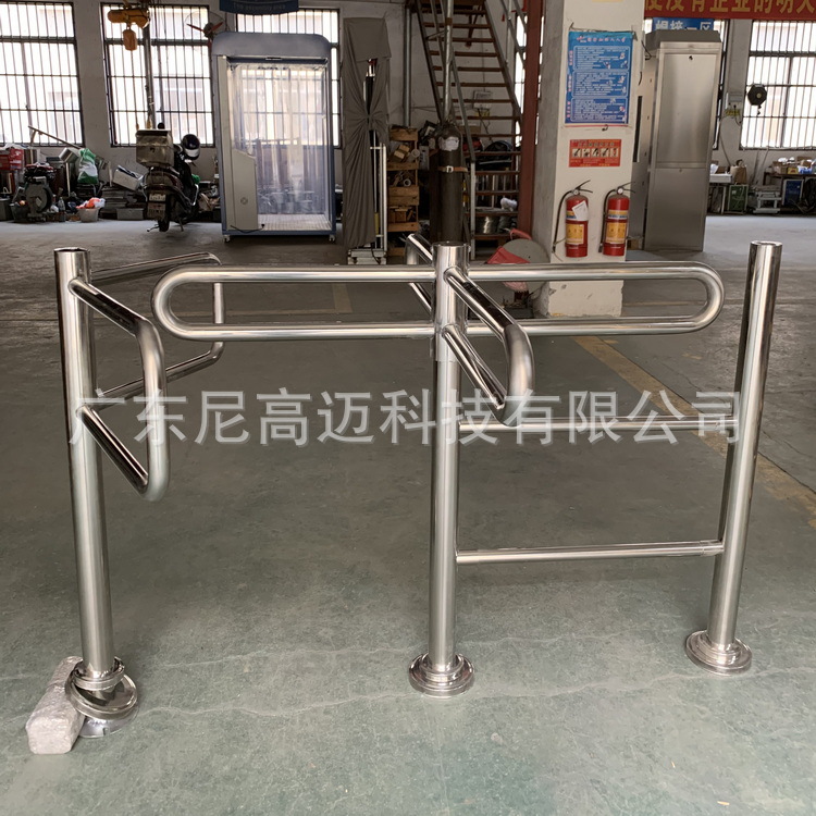 不锈钢十字型单向门 农家乐生态园进出单项旋转半高闸机 只出不进