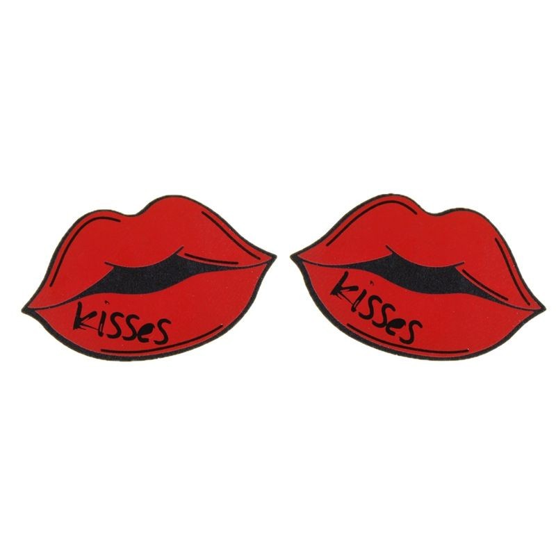 Interés transfronterizo ropa interior mujer pecho desechable color de tela de leche impresión labial roja Muah sexy pezón anti-luz