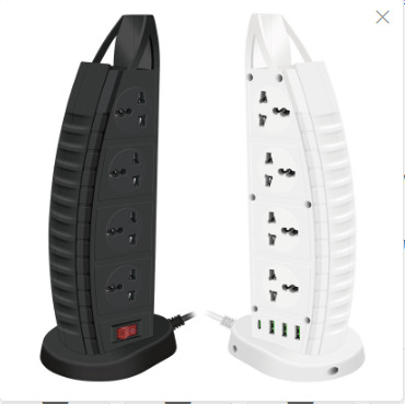 帆船塔式排插家用大功率USB插座创意立式插排8孔英规排插跨境供应