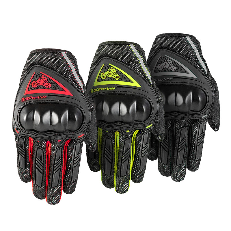Tribe de carreras guantes de montar en motocicleta verano medio dedo guantes de moto de bicicleta resistentes a caídas de verano para hombres equitación femenina