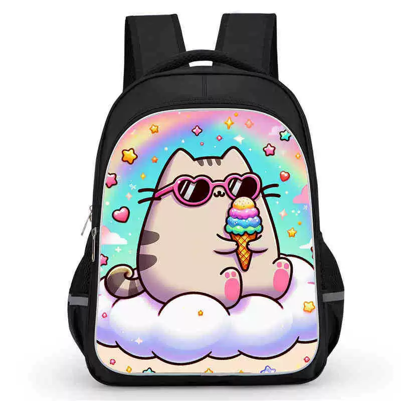 Рюкзак учебный Pusheen Fat Jimao с принтом периферийного типа, через стекло, зарубежная торговля, школьный рюкзак