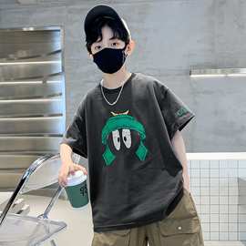 一件代发童装男童短袖t恤夏装2025新款儿童休闲印花中大童上衣潮