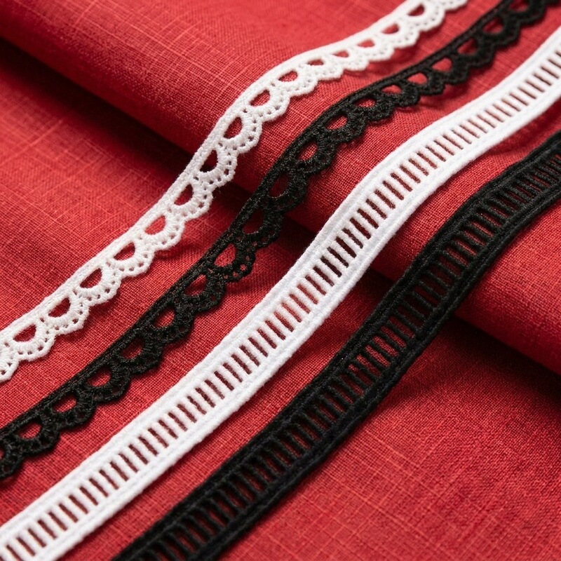 Black and white water-soluble milk silk dog-tooth lace, hollow-out garment accessory, skirt hem, cuff, toy lace
