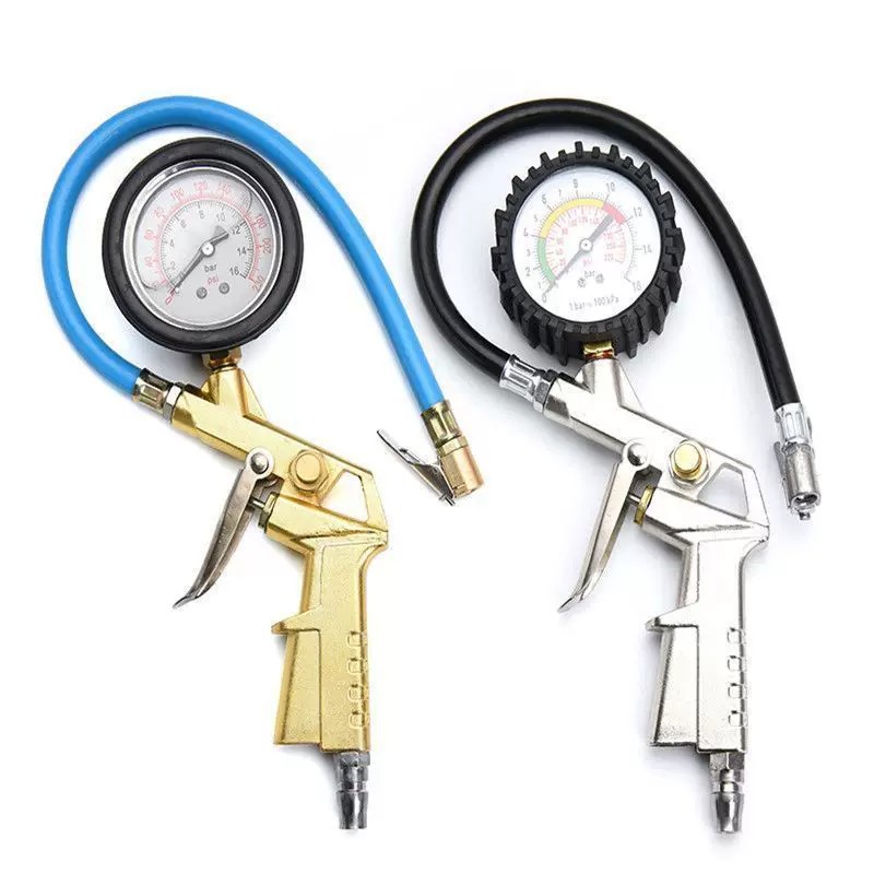 High-Precision Tire Pressure Gauge with Inflation Head for Car and Motorcycle Tire Pressure Monitoring and Inflation Gun Nozzle