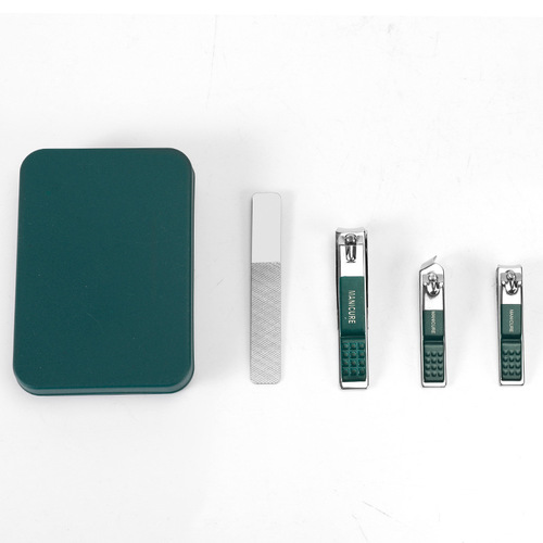 Four-Piece Emerald Green Nail Care Set (Gift Boxed) – Original-Brand, Precision-Designed, Portable Nail Clipper & Scissors Kit