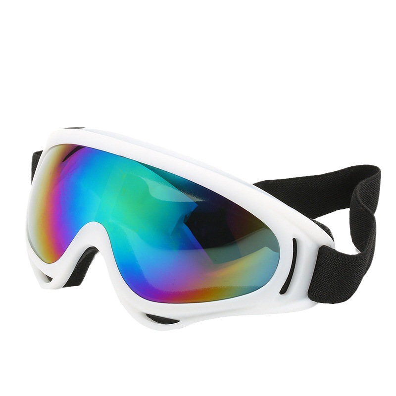 White dazzling winter ski glasses Motorcycle goggles Sports mountaineering goggles Outdoor riding glasses_voghion.com