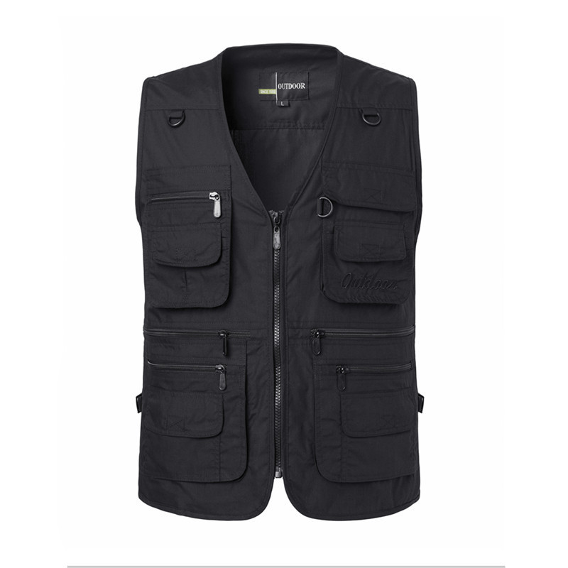 Cross-Border Middle-Aged and Elderly Men's Multi-Flap Pocket Pants Vest, Casual Outdoor Fishing Work Vest, Thin Style for All Seasons 12 #