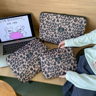 South Korea fashion leopard print laptop bag briefcase notebook liner bag 13 inch 14 inch 15 inch storage bag