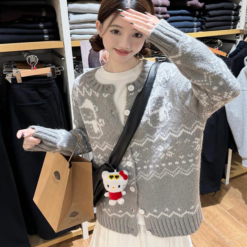 【Fair Isle Cat】Hooded Zipper Wool Sweater Cardigan Coat for Women, Winter Knitwear, New Thick Long Style 26 【Fair Isle Cat】Hooded Zipper Wool Sweater Cardigan Coat for Women, Winter Knitwear, New Thick Long Style 26
