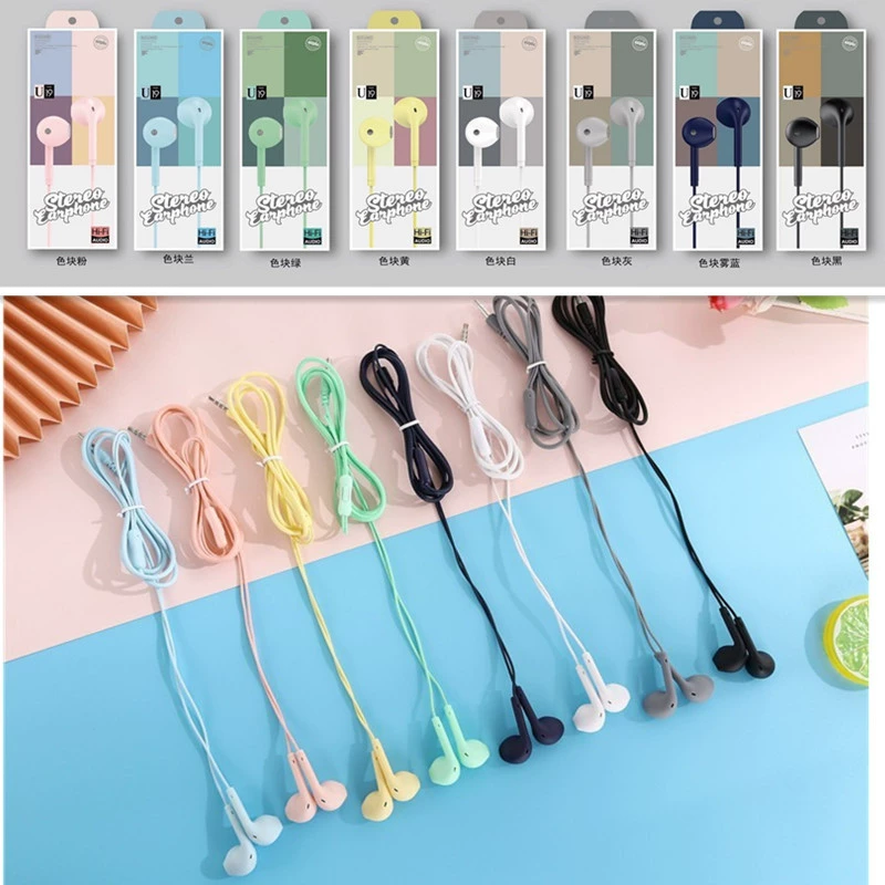 Музыкальный проводной сабвуфер-вкладыш с микрофонным проводным управлением с микрофонным кольцом, стерео, внешние торговые трансграничные наушники оптом