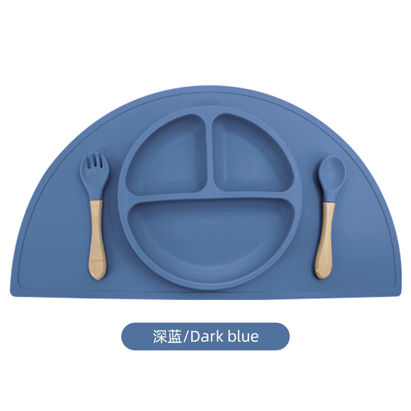 Vajilla de bebé de doble capa, mantel semicircular para niños, almohadilla de aislamiento térmico de silicona, posavasos creativos, almohadilla antideslizante, mantel de mesa, mantel occidental