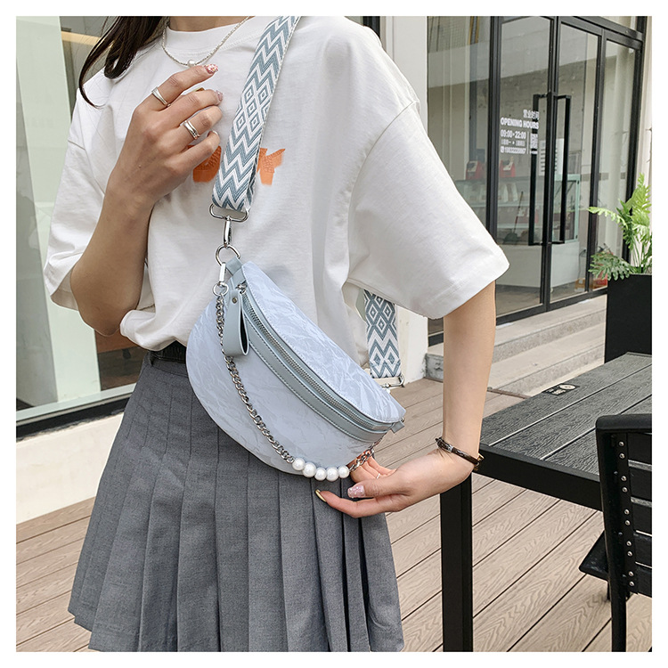 750g Weight Nylon Lining Material Zipper Closure Type Single Shoulder Strap Strap Type Crossbody Bag Bags Type Casual, Holiday Occasion Pu Leather Material Solid Color Pattern All Seasons Season Women's Gender Vintage Style, Streetwear Style Dumpling Shape Shape Medium Size Women's Vintage Style Streetwear Solid Color Pu Leather Waist Bags 16