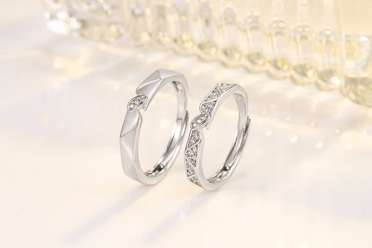 Plating Design Fashion Geometric Copper Plating Zircon Open Ring