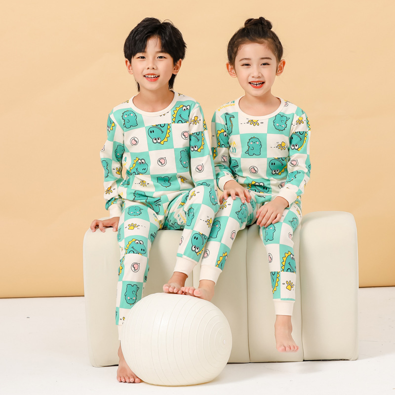 儿童秋衣秋裤男童睡衣纯棉女童保暖内衣中小童打底棉毛衫线衣线裤|undefined