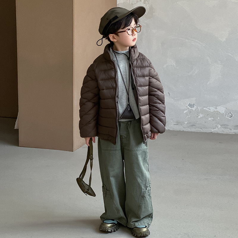 女童轻薄款羽绒棉服中小童宝宝男中大童小女孩短款外套校服神器|undefined