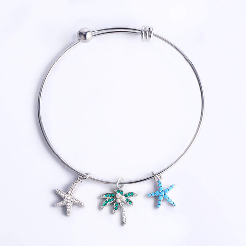 European and American cross-border single bead event push-pull bracelet DIY bracelet adjustable retractable push-pull steel wire bracelet for women