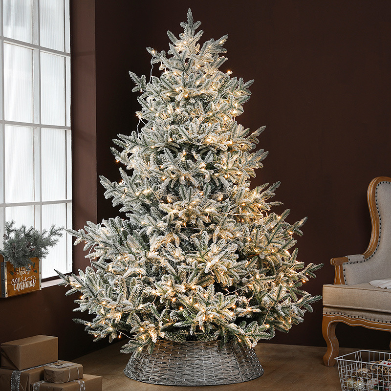 Suministros de decoración navideña árbol de Navidad árbol de nieve 1,8 m PE hoja mixta pegajoso pino blanco fruta cayendo nieve simulación árbol de Navidad