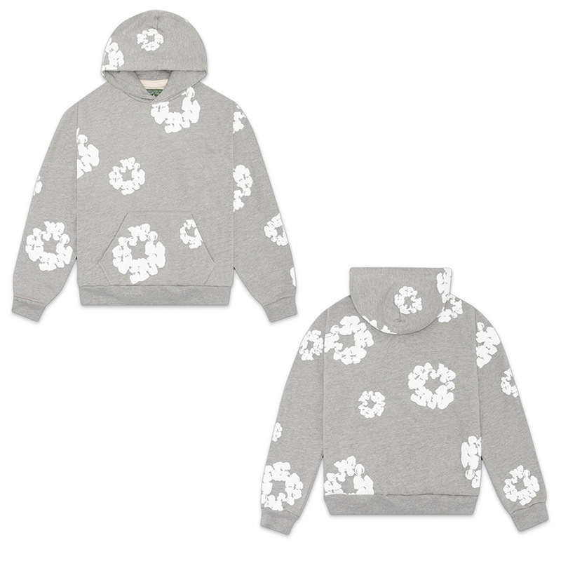 Denim Tears Cotton Wreath Sweater Puff Print Grey