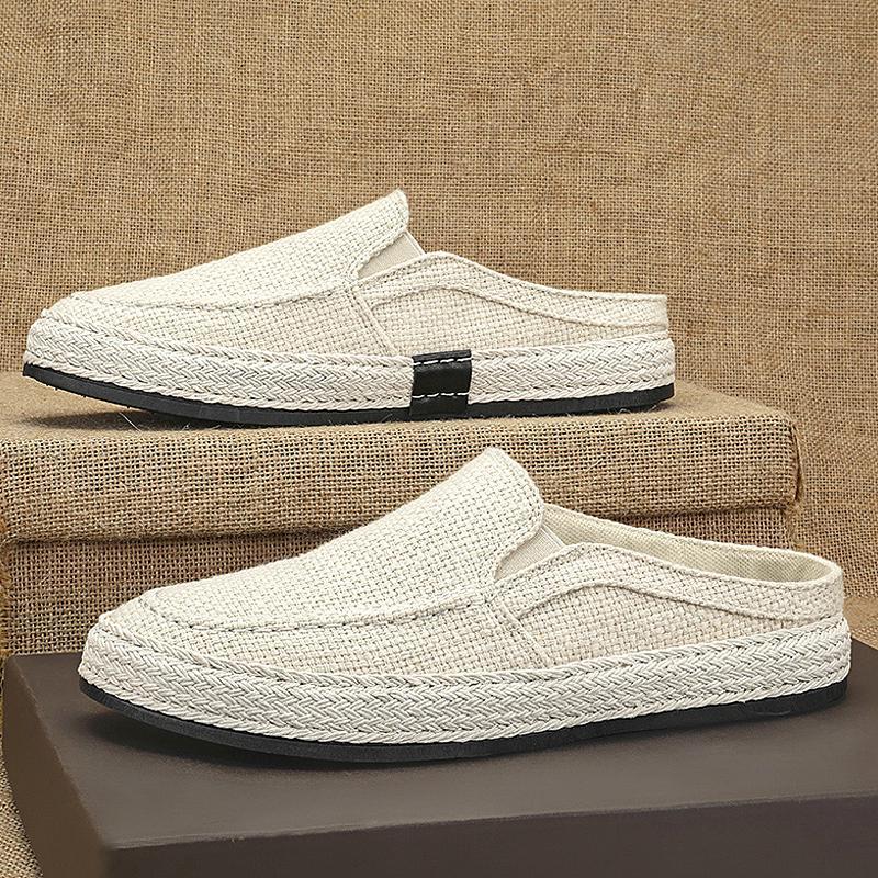Canvas Shoes Men's Summer Casual Lazy Slip-On Half-Slip Men's Old Beijing Thousand-Layer Cloth Shoes Trendy Shoes Spring & Fall