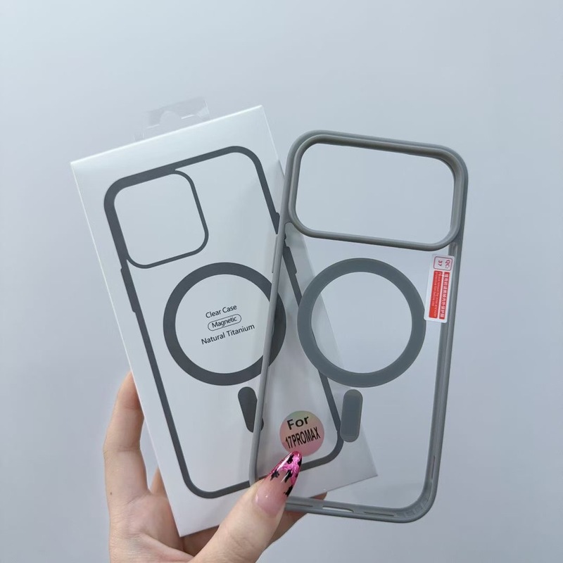 Apple 17air/promaxに適した新しいカラフルなつや消しアクリル磁気落下防止携帯電話保護ケース|undefined