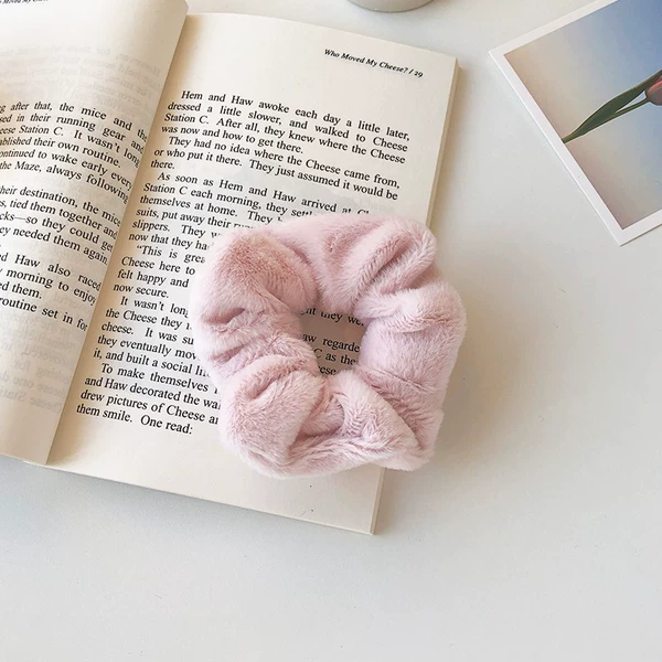 6#Pink purple plush hair circle