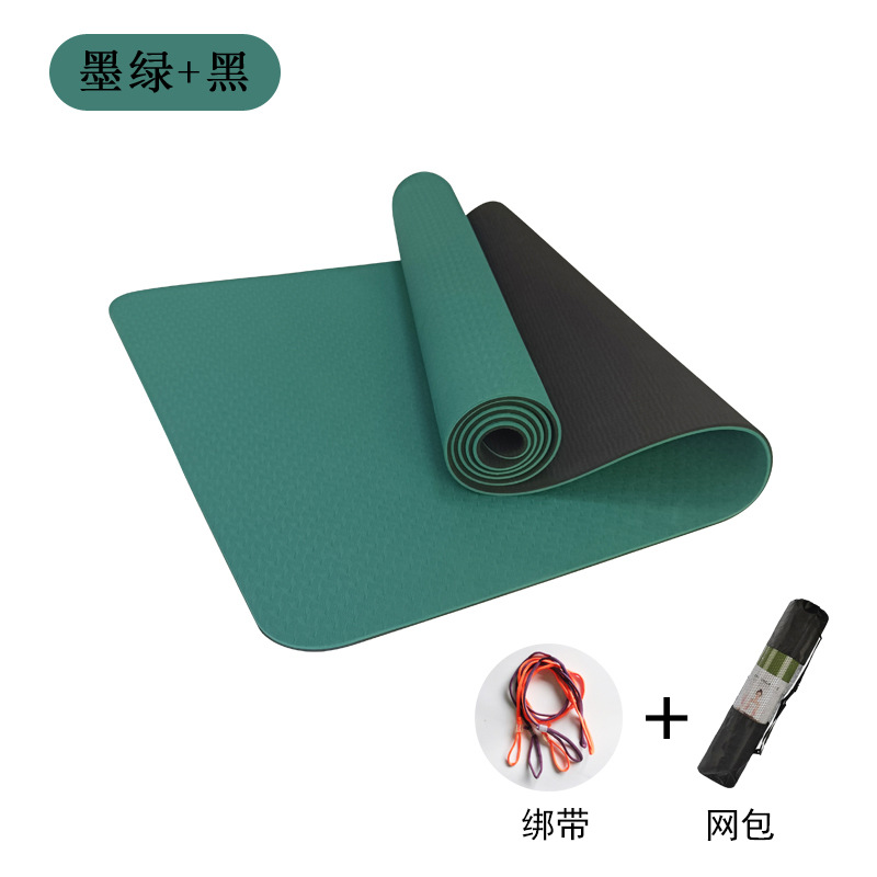 Tpe estudio de yoga de dos colores de doble capa estera de yoga gruesa antideslizante para principiantes 6mm estera de baile de fitness insonorizada para el hogar