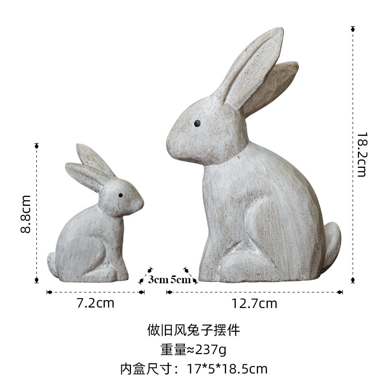 北欧風木製立ち飛翔ウサギ置物ホームキャビネットテレビキャビネット飾り玄関引っ越し新居プレゼント|undefined
