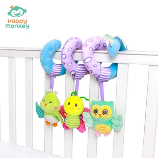 Мягкая подвеска-погремушка Happy Monkey с животными на коляску и кроватку