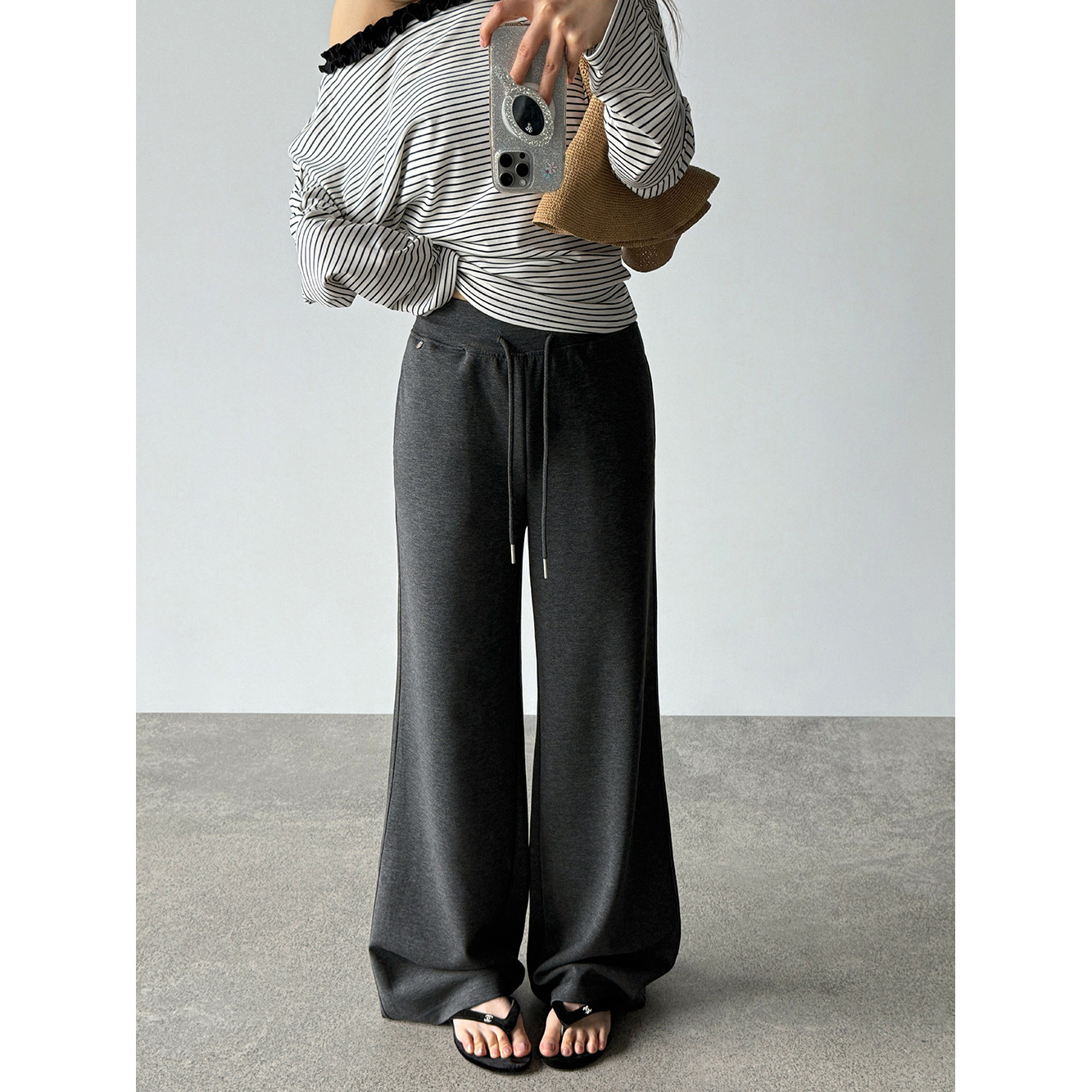 【王琪芝】主推垂感休闲神裤女春夏人手必备百搭宽松阔腿裤WQ233