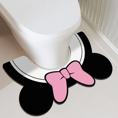 ミッキー漫画トイレトイレu型フロアマット珪藻泥吸水マット速乾足マットトイレ専用滑り止めマット
