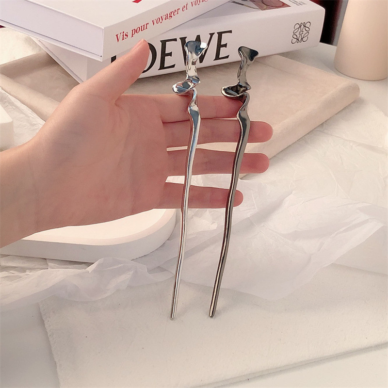 Nuevo estilo chino simple y moderno clip de cabello de metal de viento frío de alto nivel para mujeres de verano clip de cabello de estilo antiguo cheongsam clip de cabello