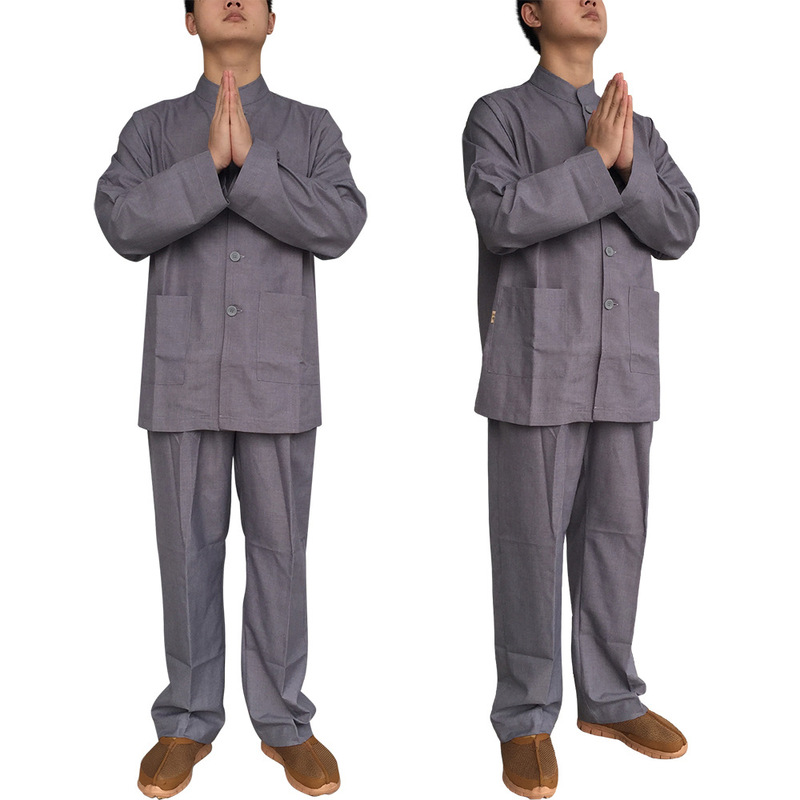 Fu Lien Sheng Buddha Supplies Monk Clothes Monk Clothes Ma Ya Hai Qing Man Clothes Xiangpai Meditation Men's Spring and Autumn Cotton Cloth