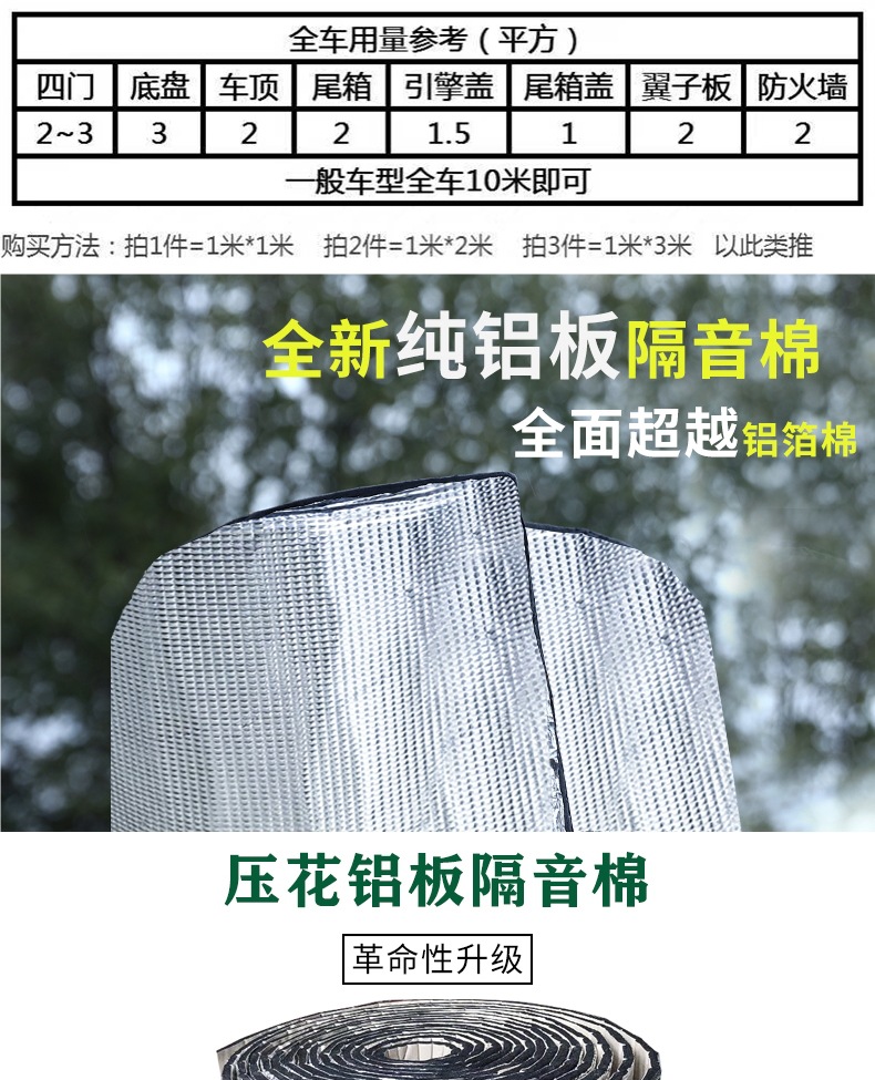 Car Hood Self-Adhesive Insulation Cotton Sound Insulation Cotton High Temperature Resistant Fireproof Silencer Super Strong Van Large Truck