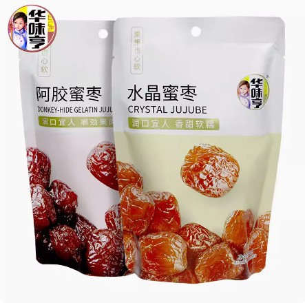华味亨阿胶蜜枣水晶蜜枣138g无核大红枣独立小包装蜜饯特产零食