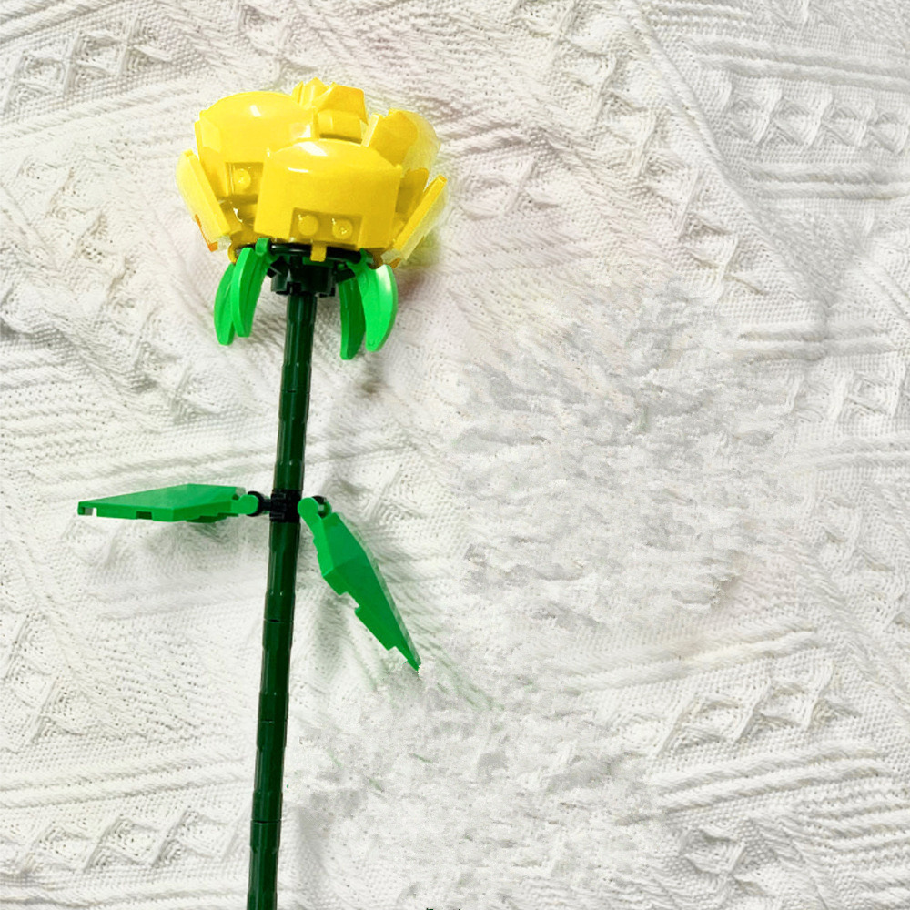 Bloques de construcción de rosas transfronterizos compatibles con ramo de Lego flor eterna rosa girasol Tulipán juguete ensamblado