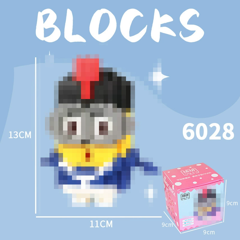 Cartoon Building Block Toy Set, Mini Constructor Doll, 9×9×9 cm, Assorted Character Designs