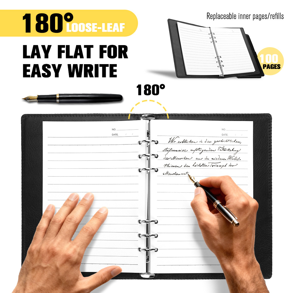 A5 cuaderno de escritorio de negocios estudio diario regalo de cuero suave grueso de alto valor de la cara cuaderno de hebilla