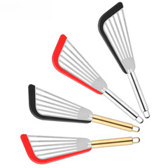 Silicone fish spatula non-stick pan omelette panini press 430 stainless steel silicone steak spatula kitchen fish turner fish frying spatula