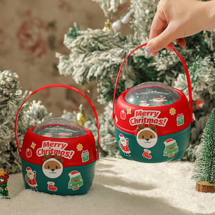 2025 New Christmas Apple Box Christmas Eve Apple Portable Packaging Elk Peace Fruit Box Christmas Small Gift