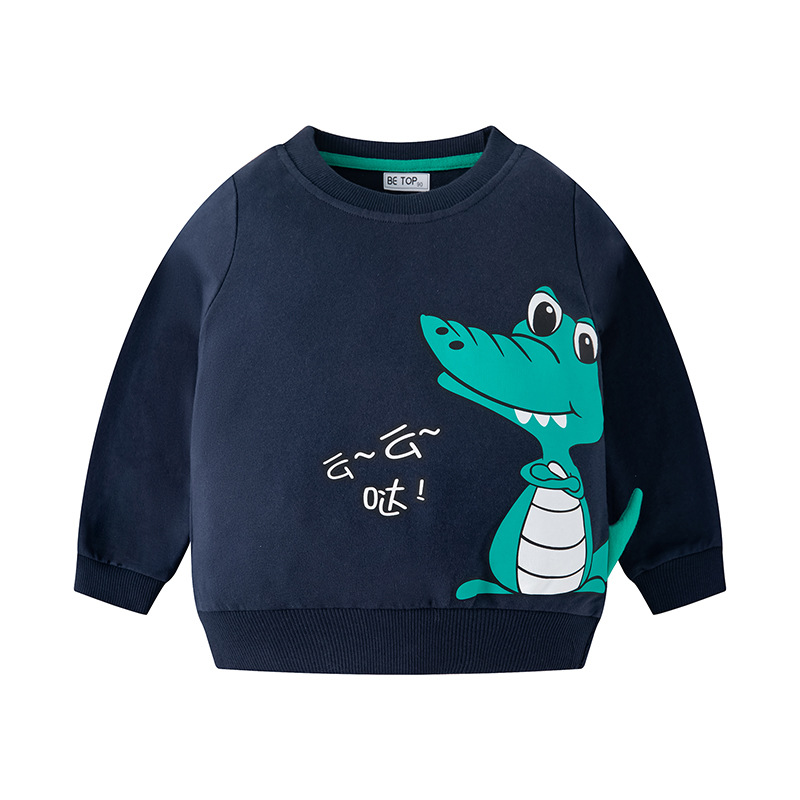 Sudadera para Niños, Primavera y Otoño 2025, Camiseta Infantil con Cuello Redondo y Estampado de Dinosaurios, Top Deportivo de Manga Larga, Ropa Infantil al por Mayor, Dropshipping image 4