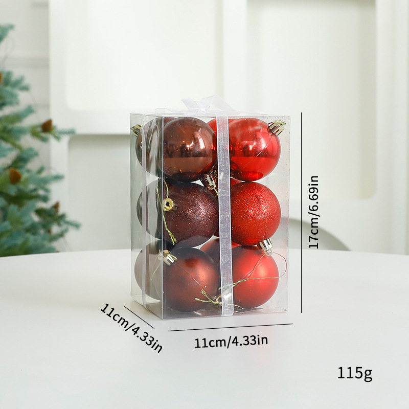 Navidad decoración bola de plástico fiestas colgantes bolas colgantes bolas clásicas barril galvanizadas bolas de Navidad al por mayor en stock