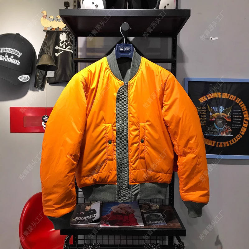 Ma1経典飛行ジャケット純色綿服男女カップルモデル軍事風綿服野球服両面春秋冬|undefined